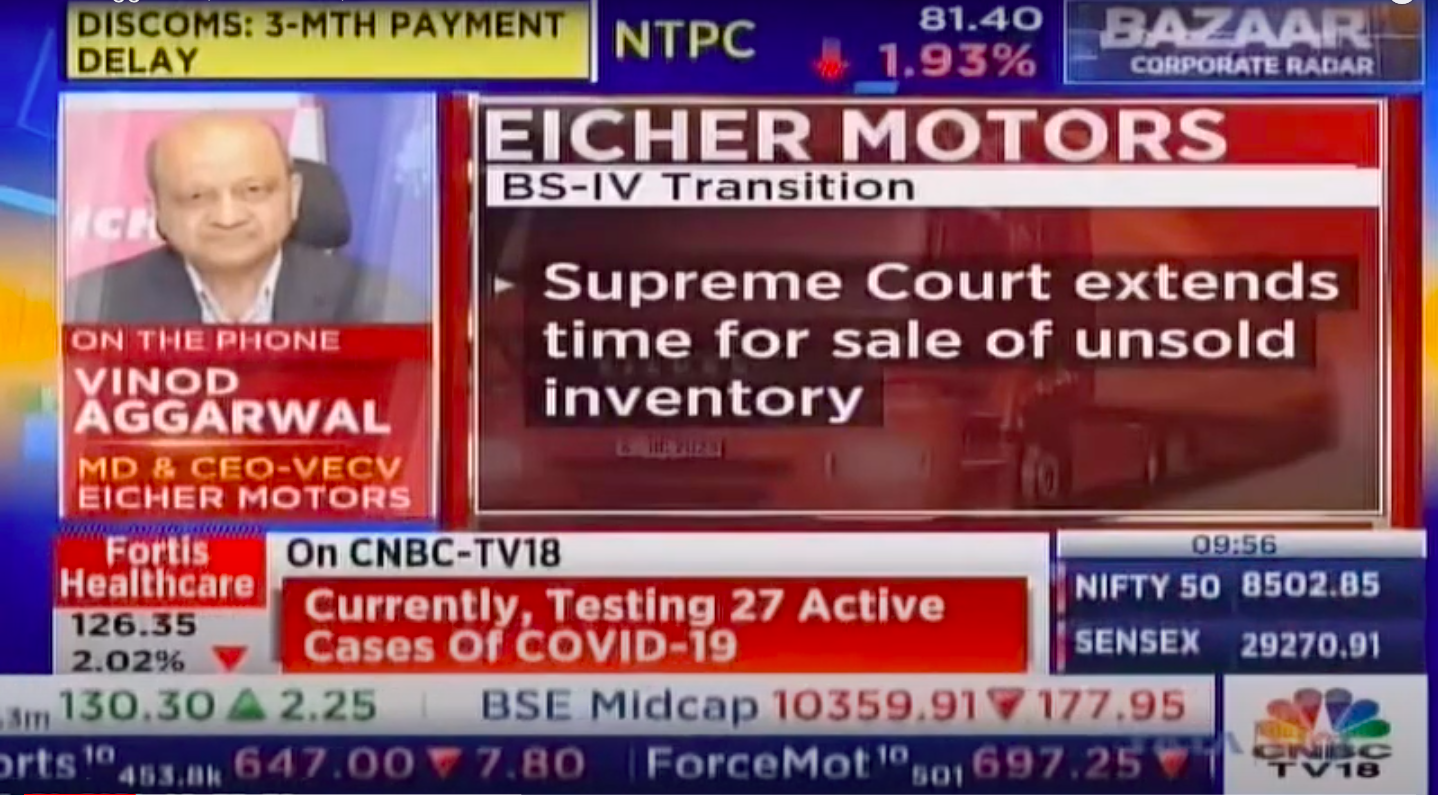 Auto Industry Sales Discussion,  Vinod Aggarwal, MD & CEO, VECV