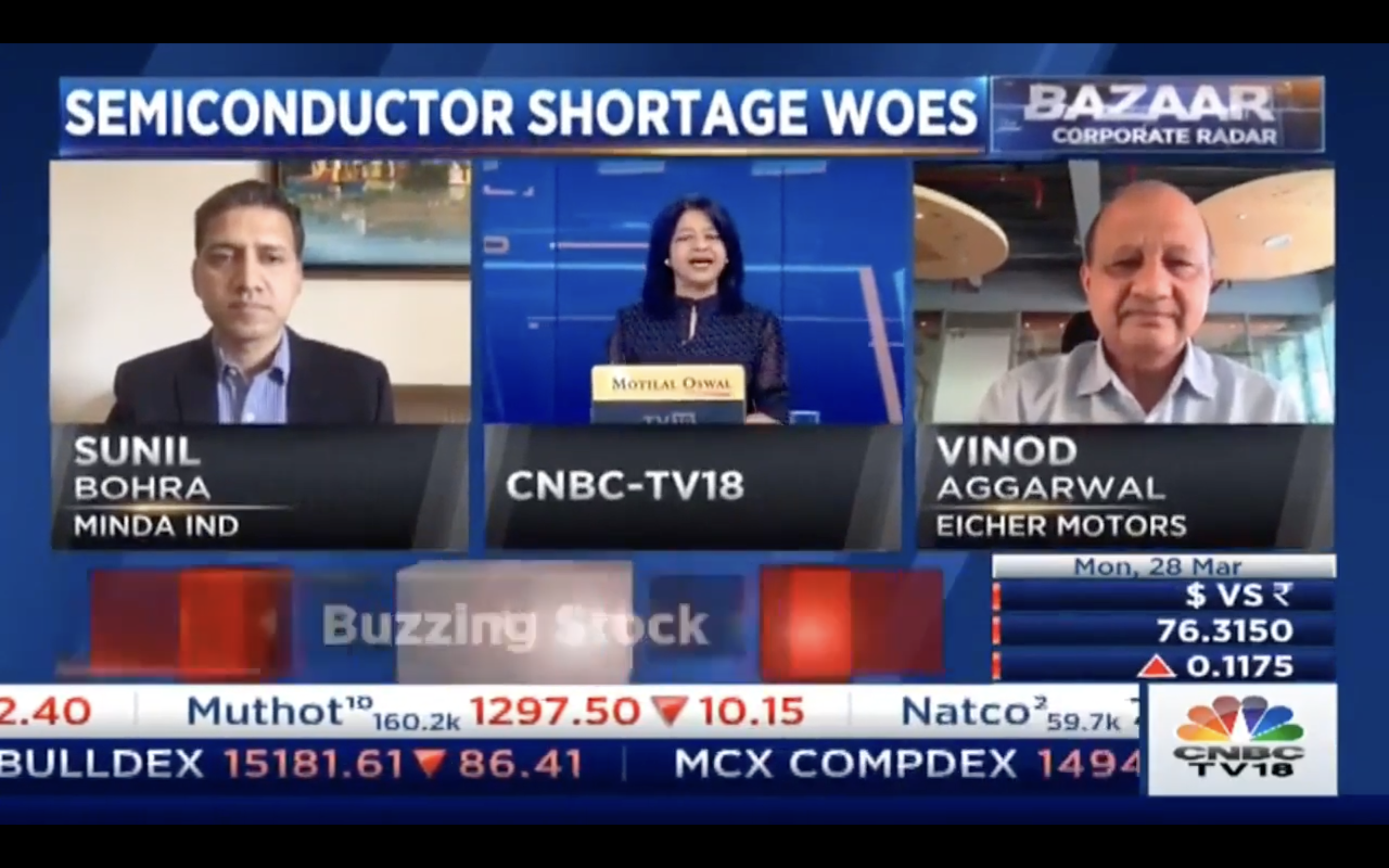 Watch our MD & CEO, Mr. Vinod Aggarwal in conversation with CNBC Bazaar on Auto Industry.